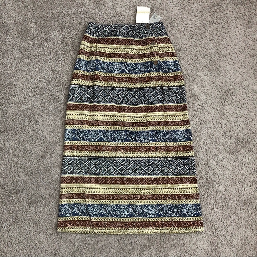 Adriana Bermani Sport Skirt Womens Size 6 Wrap Midi Western Aztec